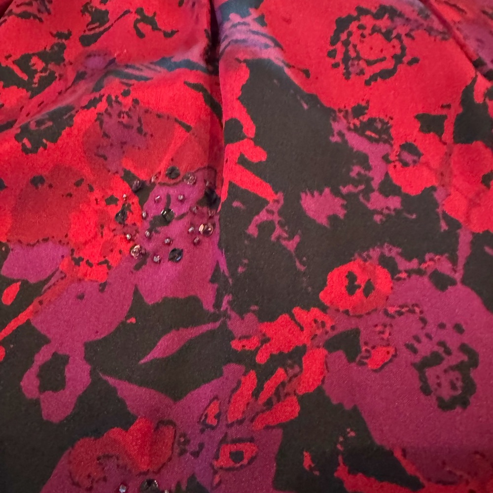 Floral Red and Purple With sequin accents
